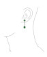 Фото #3 товара Bridal Green Statement Pave Crown Halo Cubic Zirconia AAA CZ Long Dangling Oval Teardrop Chandelier Earrings For Women