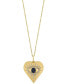 ფოტო #1 პროდუქტის EFFY® Sapphire (1/20 ct. t.w.) & Diamond (1/4 ct. t.w.) Evil Eye Heart 18" Pendant Necklace in 14k Gold