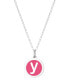 Фото #28 товара Auburn Jewelry mini Initial Pendant Necklace in Sterling Silver and Hot Pink Enamel, 16" + 2" Extender