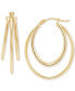 ფოტო #3 პროდუქტის Graduated Small Triple Split Hoop Earrings in 10k Gold