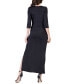 Фото #2 товара Women's Fitted V-neck Side Slit Maxi Dress