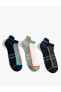 3'lü Patik Çorap Seti Çok Renkli Geometrik Desenli