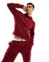 Фото #1 товара Tommy Hilfiger ribbed logo hoodie in burgundy