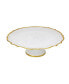 Фото #1 товара Alabaster Cake Stand with Gold-tone Trim