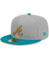 Фото #4 товара Men's Gray, Teal Atlanta Braves 59FIFTY Fitted Hat