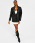 ფოტო #1 პროდუქტის Women's Oversized Leather Blazer Jacket