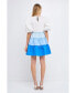 Women's Colorblock Multi Tiered Ruffled Mini Dress