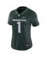 Women's #1 Green Michigan State Spartans Football Game Jersey