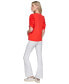 Women's Ruched-Sleeve V-Neck Top