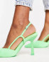 River Island sling back court shoe in green