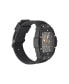 Men's Black Textured Silicone Strap Watch 48mm