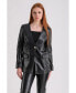 Women's Leather Jacket, Black Черный, Small - фото #1