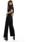 Фото #3 товара & Other Stories belted jersey jumpsuit in black