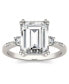 ფოტო #2 პროდუქტის Moissanite Emerald Engagement Ring (3-3/4 ct. tw.) in 14k White Gold