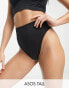 Фото #2 товара ASOS DESIGN Tall mix and match high leg high waist bikini bottom in black