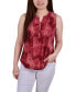 Petite Sleeveless Jacquard Y-neck Top