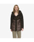 ფოტო #1 პროდუქტის Women's Varna Velvet Mixed Quilted Puffer Jacket Within Attached Hood