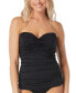 Фото #1 товара Women's Charisma Tie-Back Ruched Bra-Sized Pleated Tankini Top