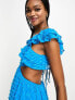 Фото #4 товара Платье ASOS DESIGN Tall в ярко-синем цвете с оборками и декоративным вырезом