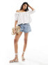 Barbour off shoulder top in white floral