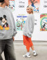 ASOS DESIGN Disney unisex extreme oversized sweatshirt with Mickey Mouse print in grey marl