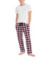 ფოტო #3 პროდუქტის Men's Cozy Fleece Pajama Pants