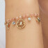 Charming Gold Plated Bracelet with Chakra Beads and Charms BHKB137