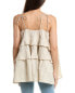 Фото #2 товара Beulah Tiered Linen Babydoll Top Women's Beige S