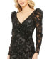 ფოტო #2 პროდუქტის Women's Embroidered Lace Puff Sleeve Wrap Over Gown