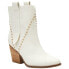 Фото #2 товара COCONUTS by Matisse Ace Studded Pull On Pointed Toe Booties Womens White Casual