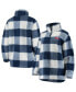 ფოტო #2 პროდუქტის Women's Navy, White New York Islanders Plaid Sherpa Quarter-Zip Jacket