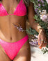 South Beach X Miss Molly crinkle triangle bikini top in pink