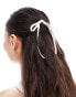 Kaiia bow ribbon hair grips in white