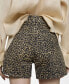 Women's Leopard-Print Straight Shorts Коричневый, 0 - фото #1