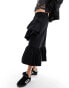 Фото #5 товара Urban Revivo ruffle detail maxi skirt in black