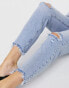 River Island – Carrie – Mom-Jeans mit Zierrissen in Authentic-Hellblau Hell/authentisch, US2 L32 - фото #3