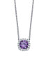 Multi Colored Cubic Zirconia Cushion Shape Pendant Necklace in Sterling Silver