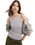 Vila wool blend tank top in grey