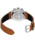 ფოტო #2 პროდუქტის Men's Swiss Chronograph DS Caimano Brown Leather Strap Watch 42mm