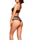 ფოტო #2 პროდუქტის Women's Frankie Seamless Bra Set with diamond Mesh Mid-Rise Panty