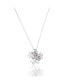 Suzy Levian Sterling Silver Cubic Zirconia Multi Flower Cluster Pendant Necklace