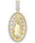 ფოტო #1 პროდუქტის Men's Diamond Mother Mary Medallion Pendant (1/4 ct. t.w.) in 10k Gold