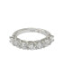Suzy Levian Sterling Silver Cubic Zirconia Alternating Brown & White Half Eternity Band Ring