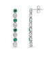 ფოტო #1 პროდუქტის Lab Grown Emerald and Lab Grown White Sapphire Bezel Set Drop Earrings in Sterling Silver