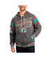 Фото #1 товара Men's Gray, Aqua Miami Dolphins Extreme Full Back Reversible Hoodie Full-Zip Jacket