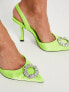 ASOS DESIGN Poppy embellished slingback high heeled shoes in lime