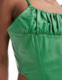 Muubaa fitted leather corset top in green