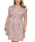 Фото #4 товара Plus Size Floral Jacquard Fit & Flare Dress