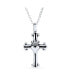 Фото #1 товара Bling Jewelry ancient Saint James Religious Fleurette Antiqued Kings Crown Heart Fleur De Lis Cross Pendant Necklace Solid Oxidized .925 Sterling Silver