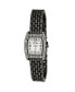 ფოტო #1 პროდუქტის Women's Black Alloy Bracelet Panther Link Square Stone Bezel Watch, 23mm